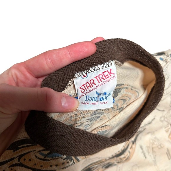 Star Trek Extremely Rare Vintage 1970's Brown Long Sleeve Shirt Toddler Size 10 - Picture 2 of 12